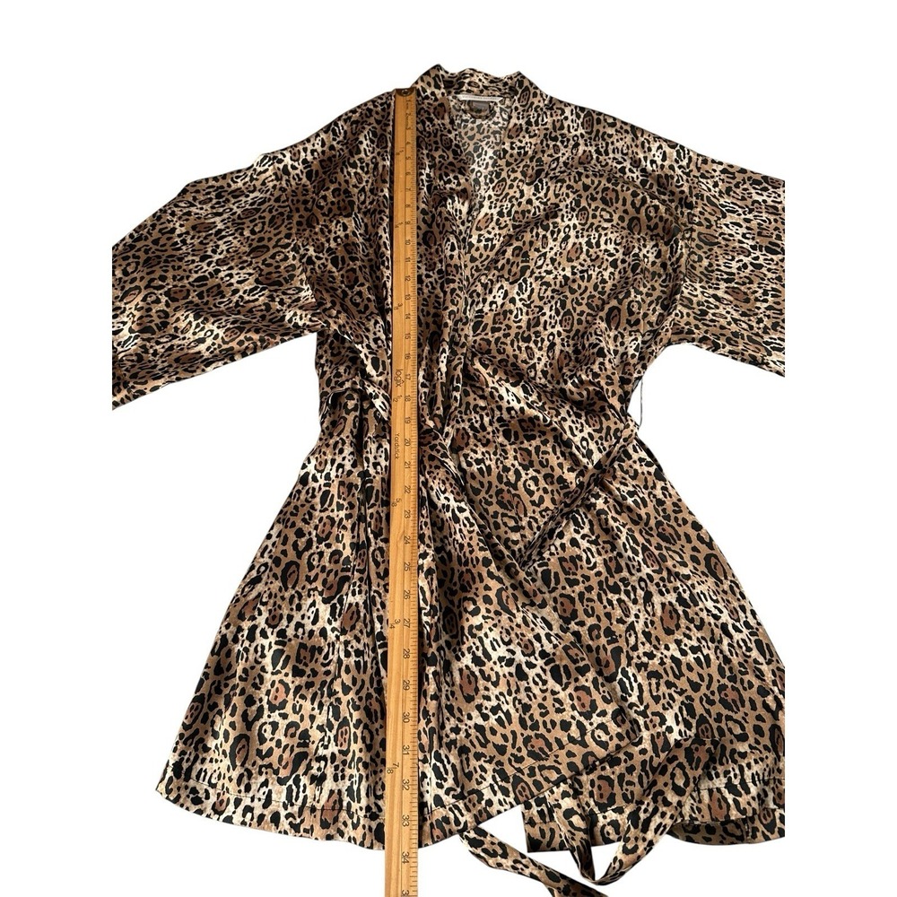 VICTORIA'S SECRET CHEETAH jungle robe sexy short gown smoking lounge Cost M - Picture 5 of 9